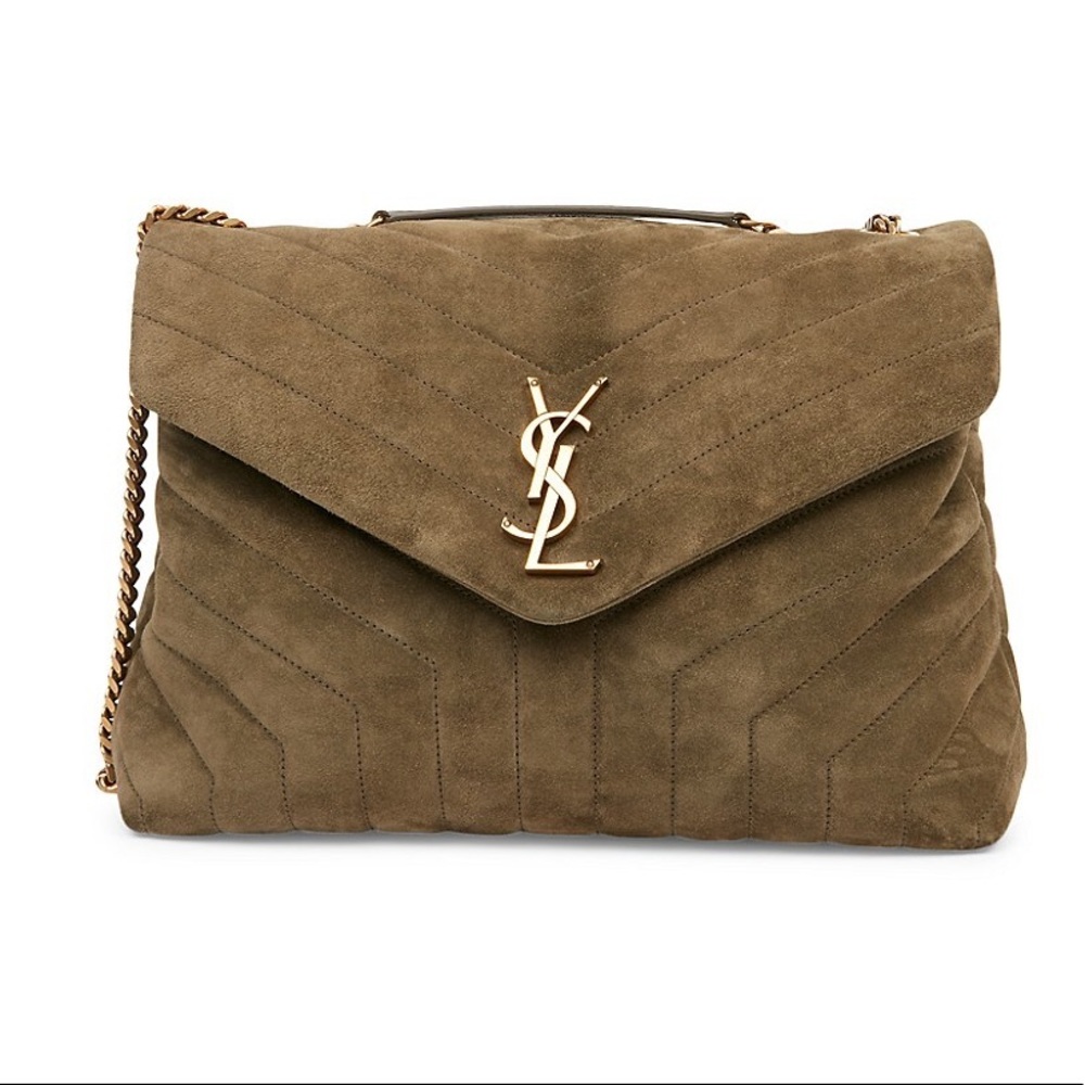 New Saint Laurent Medium Loulou Olive Green Bag - Picture 1 of 9
